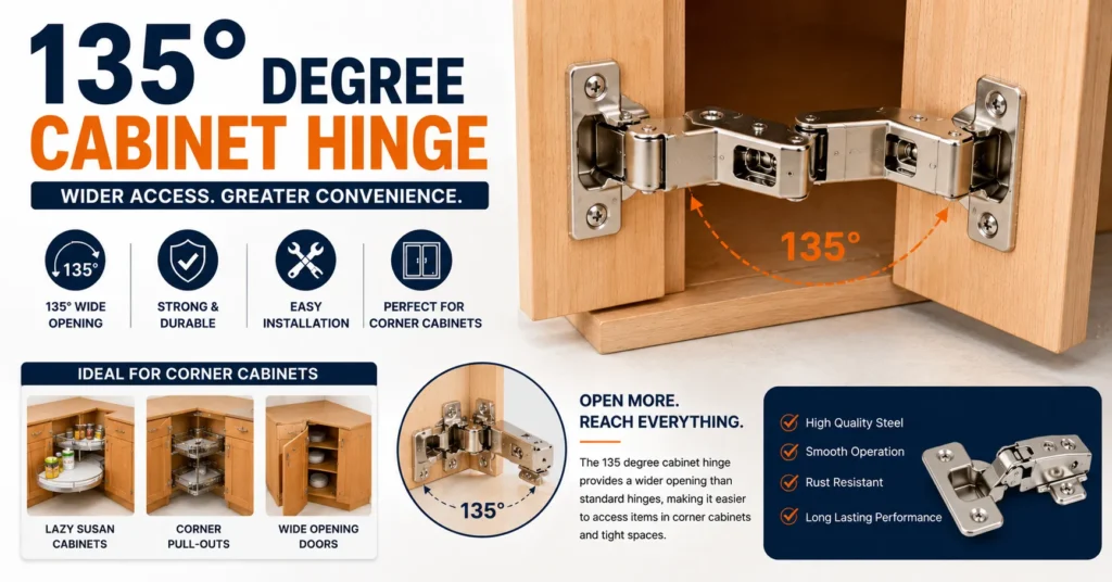 135 degree cabinet hinge