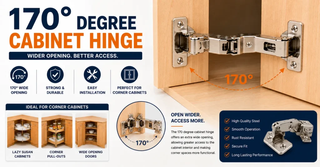 170 degree cabinet hinge