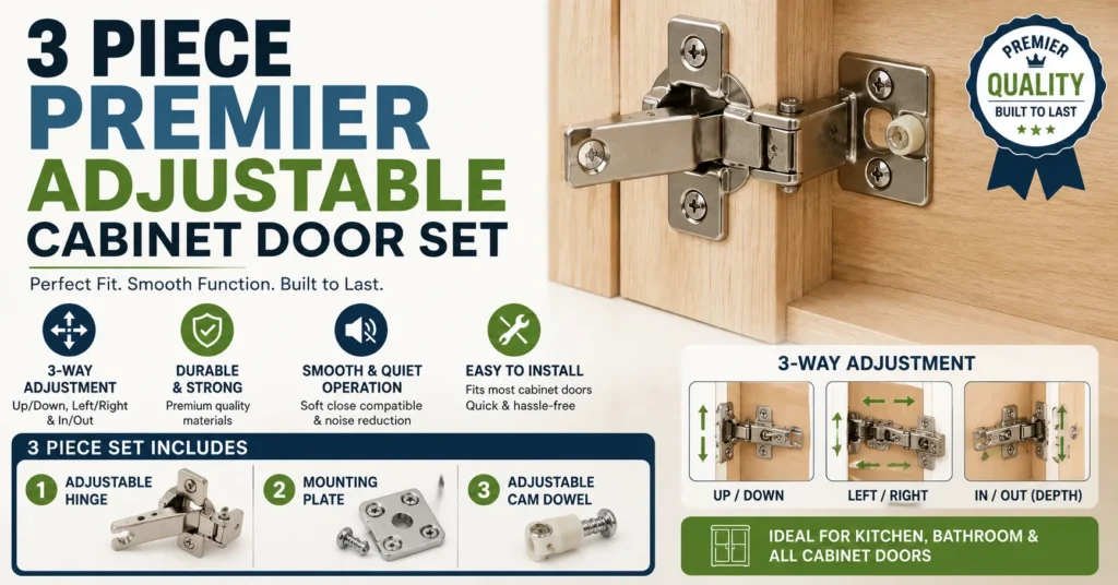 3 piece premier adjustable cabinet door set