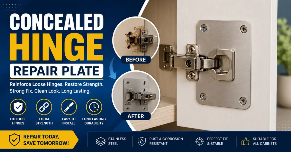 concealed hinge repair plate