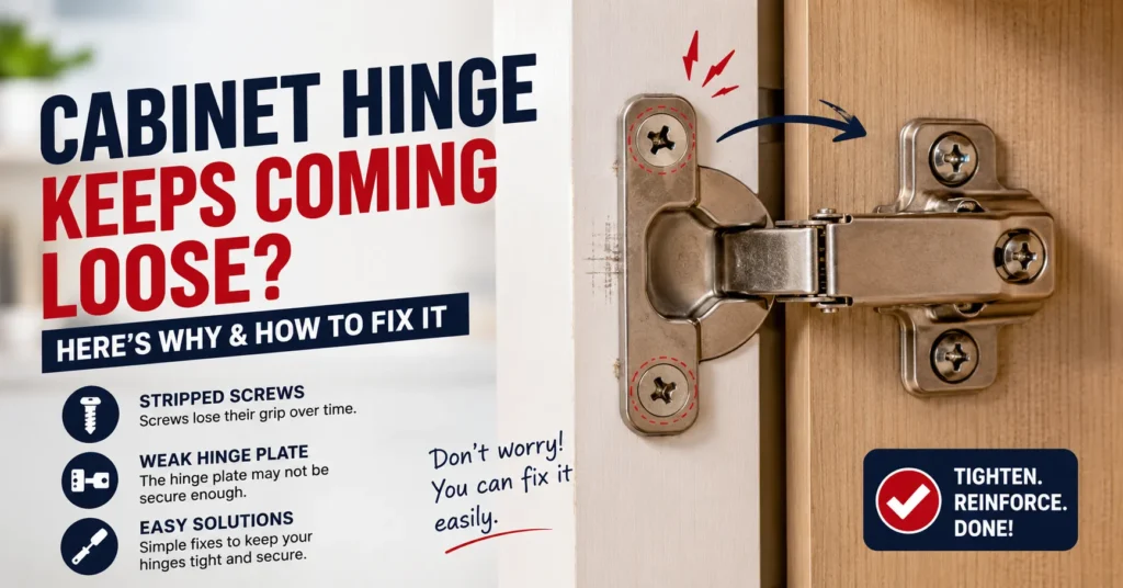 cabinet hinge keeps coming loose