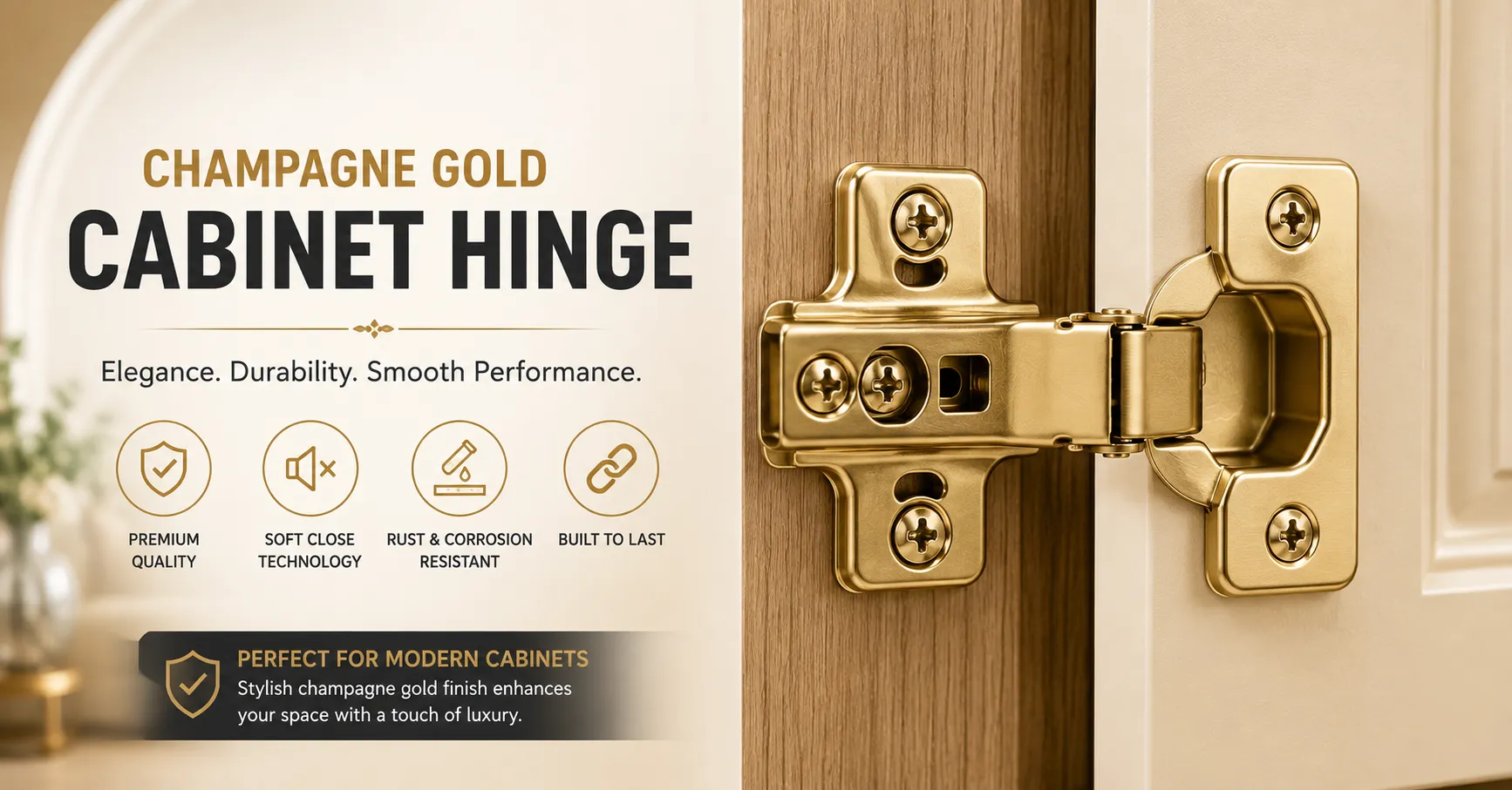 champagne gold cabinet hinge