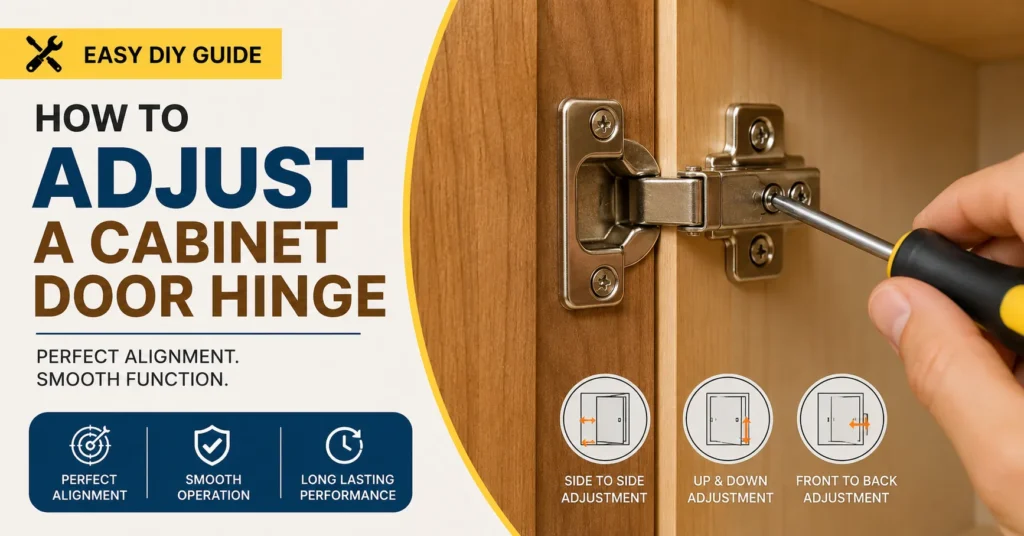 how to adjust a cabinet door hinge
