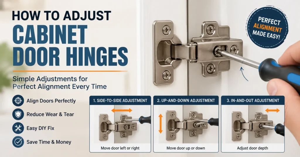 how to adjust cabinet door hinges
