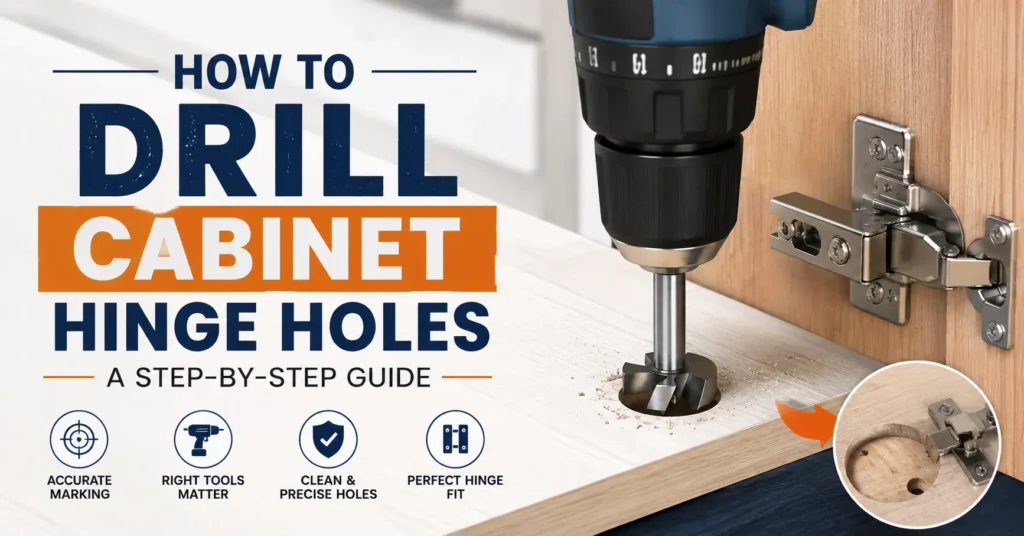 how to drill cabinet hinge holes