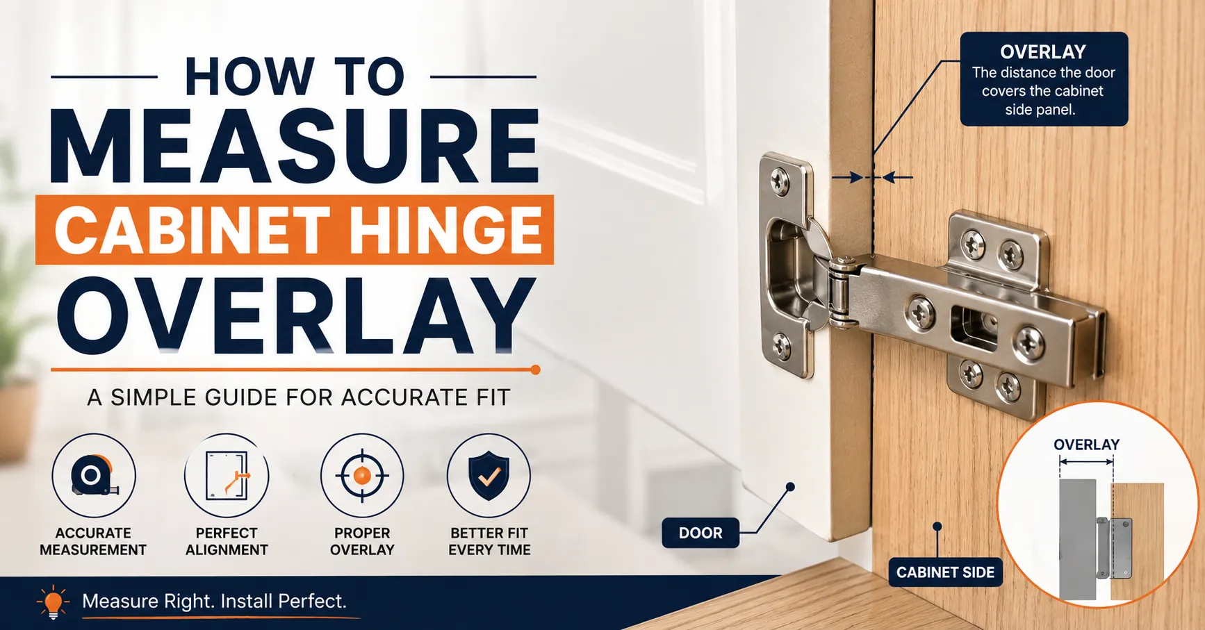 how to measure cabinet hinge overlay
